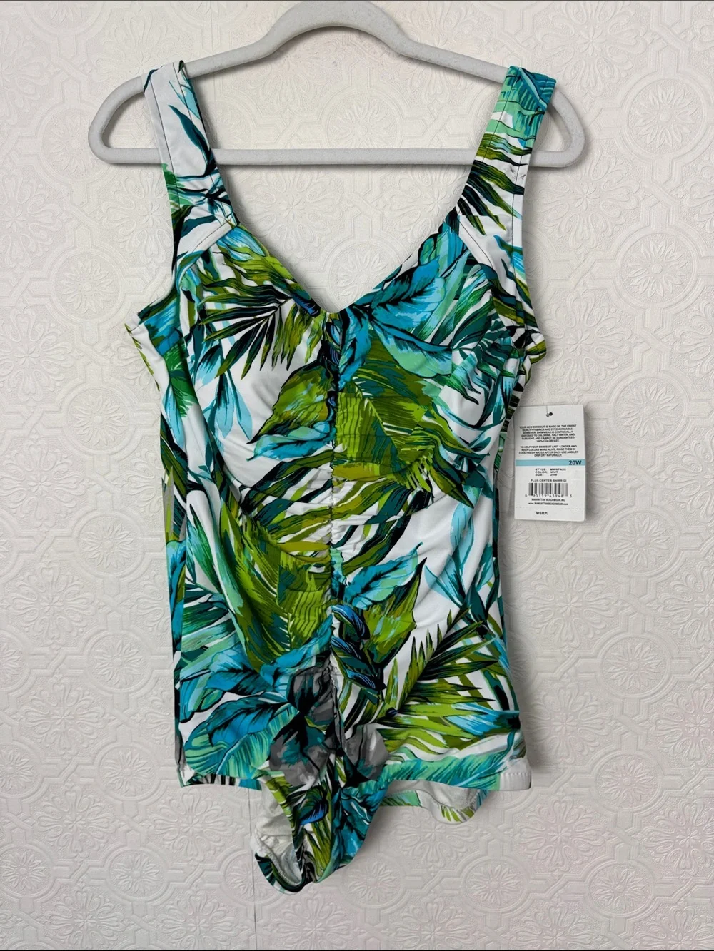 Maxine of Hollywood Tropical One Piece Swimsuit Plus Size 20W Tummy Control NWT - Picture 2 of 10